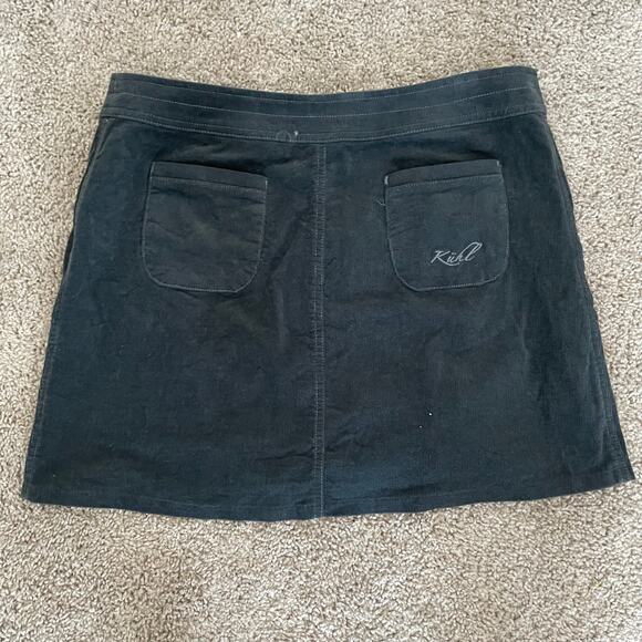 KUHL Streamline Corduroy Mini Skirt Women’s 8 Dark Gray Buttons Zip Pockets - Picture 10 of 16